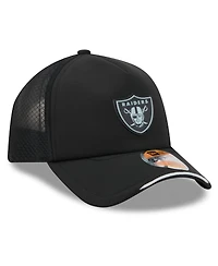 New Era Men's Black Las Vegas Raiders 2026 Sideline Apex 9FORTY Adjustable Trucker Hat