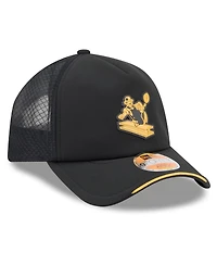 New Era Men's Black Pittsburgh Steelers 2026 Sideline Throwback Apex 9FORTY Adjustable Trucker Hat