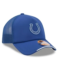 New Era Men's Royal Indianapolis Colts 2026 Sideline Apex 9FORTY Adjustable Trucker Hat
