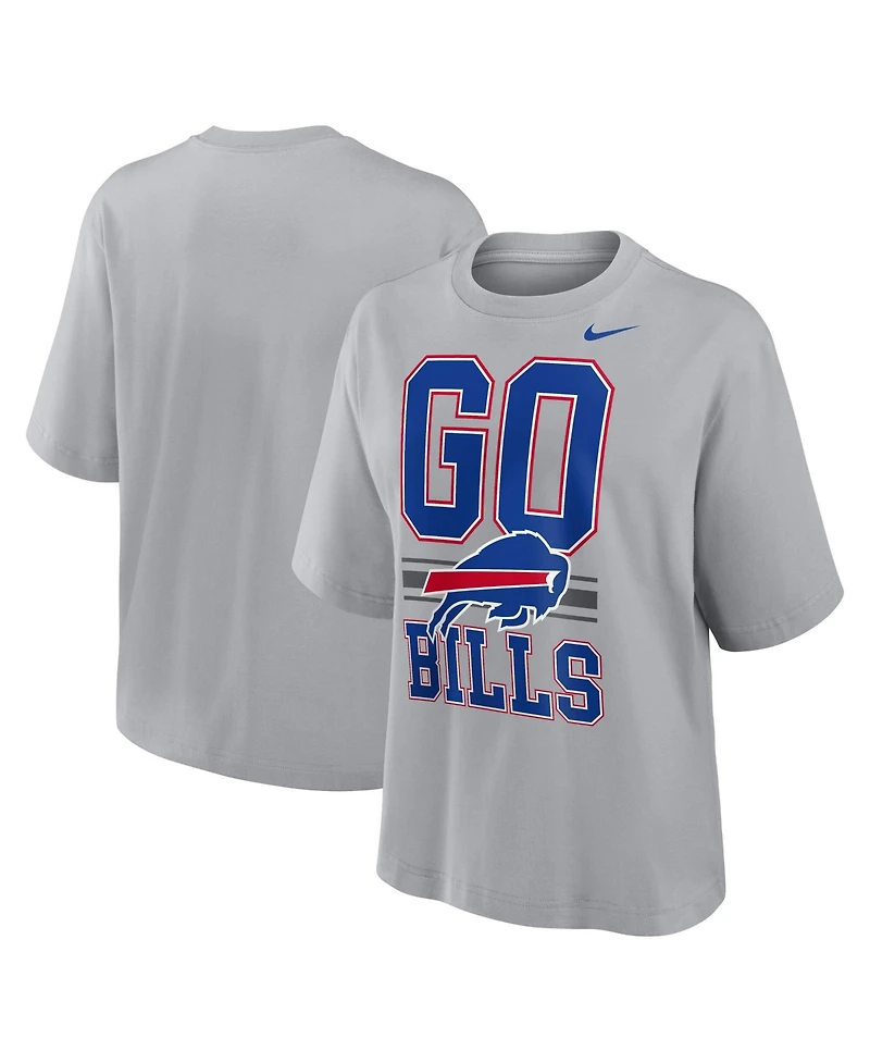 Nike Women's Gray Buffalo Bills Alternate Boxy T-Shirt