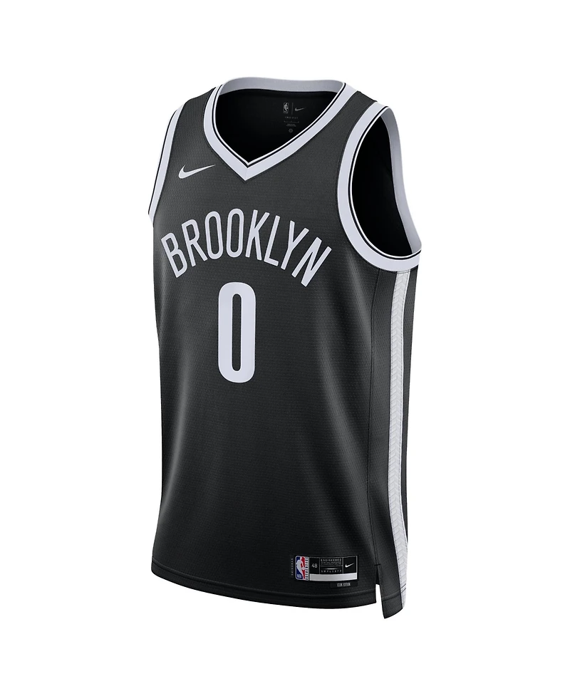 Nike Men's and Women's Mikel Brown Jr. Black Brooklyn Nets Swingman Icon Edition-Jersey