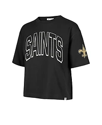 47 Brand Women's Black New Orleans Saints Call Out Reed City T-Shirt
