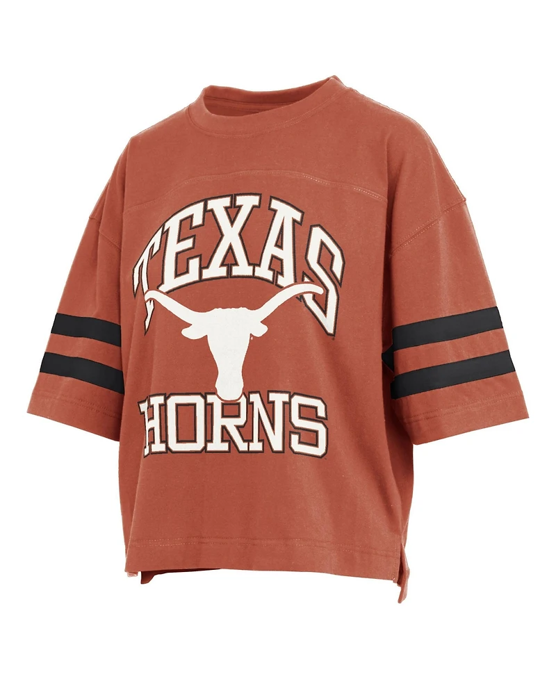 Pressbox Women's Texas Orange Longhorns Wayne Tyler Cropped T-Shirt