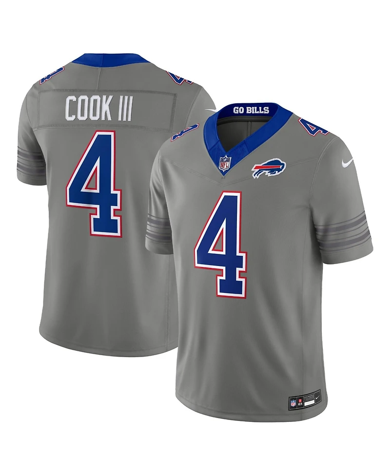 Nike Men's James Cook Iii Gray Buffalo Bills Nickel City Vapor F.u.s.e. Stitched Limited Jersey