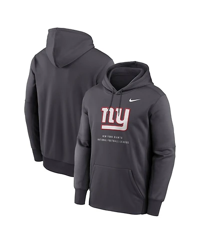 Nike Men's Charcoal New York Giants Toss Sweep Therma-fit Hoodie