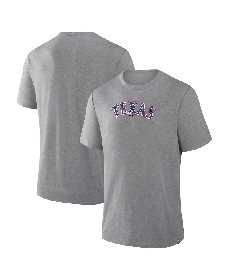 Fanatics Men's Heather Gray Texas Rangers Play Tribute Tri-Blend T-Shirt