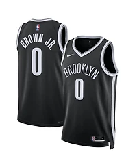 Nike Men's and Women's Mikel Brown Jr. Black Brooklyn Nets Swingman Icon Edition-Jersey