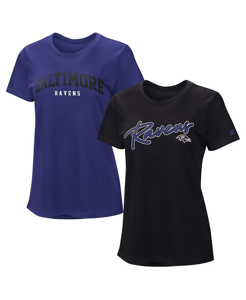 Starter Women's 2-piece Purple/Black Baltimore Ravens T-Shirt