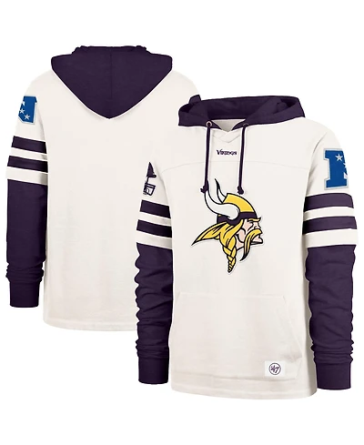 47 Brand Men's Cream Minnesota Vikings Split Zone Cornerback Duo Lacer Hoodie