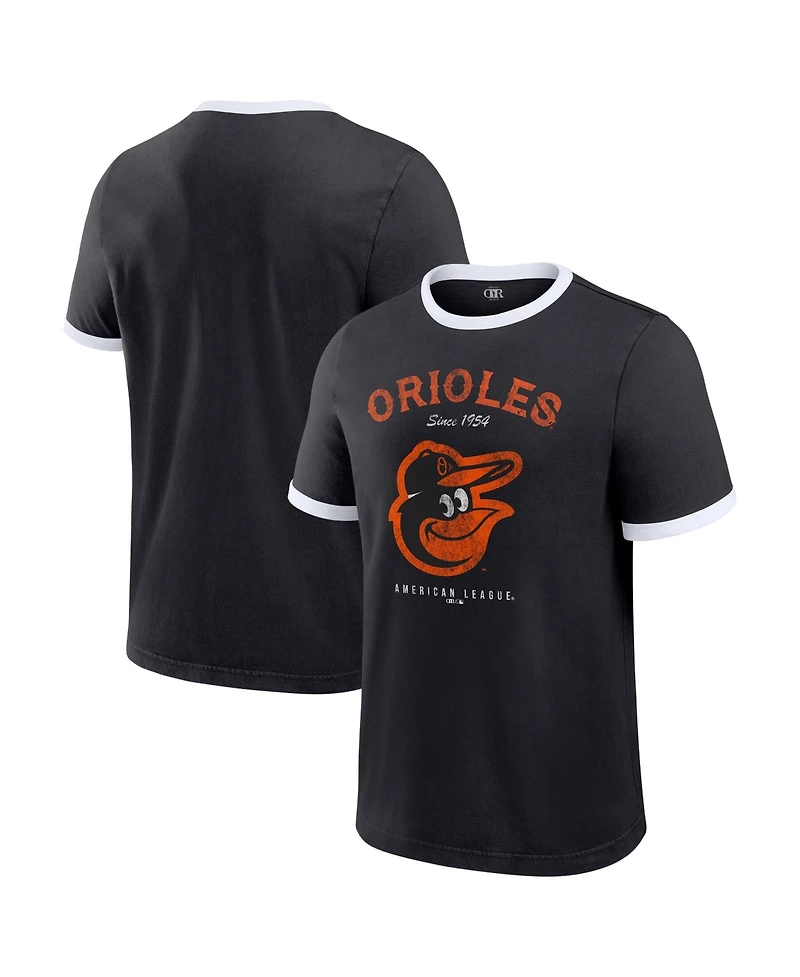Darius Rucker Collection By Fanatics Men's Black Baltimore Orioles Washed Ringer T-Shirt