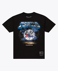 Mitchell & Ness Men's Philadelphia 76ers Lightning Graphic Distressed T-Shirt