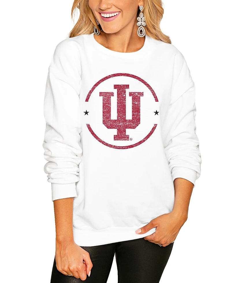Gameday Couture Women's White Indiana Hoosiers End Zone Oversized Sweatshirt
