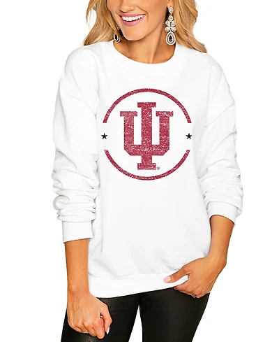 Gameday Couture Women's White Indiana Hoosiers End Zone Oversized Sweatshirt