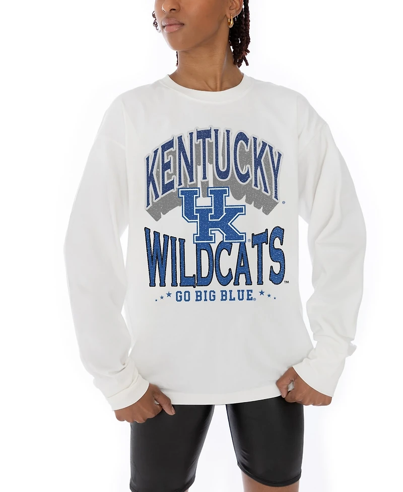 Gameday Couture Women's White Kentucky Wildcats Midweight OversizedLong sleeves T-Shirt