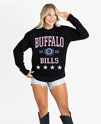 Gameday Couture Women's Black Buffalo Bills Oversized Everyday StarLong sleeves T-Shirt