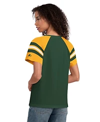 Starter Women's Green Bay Packers Game On Notch Neck Raglan T-Shirt