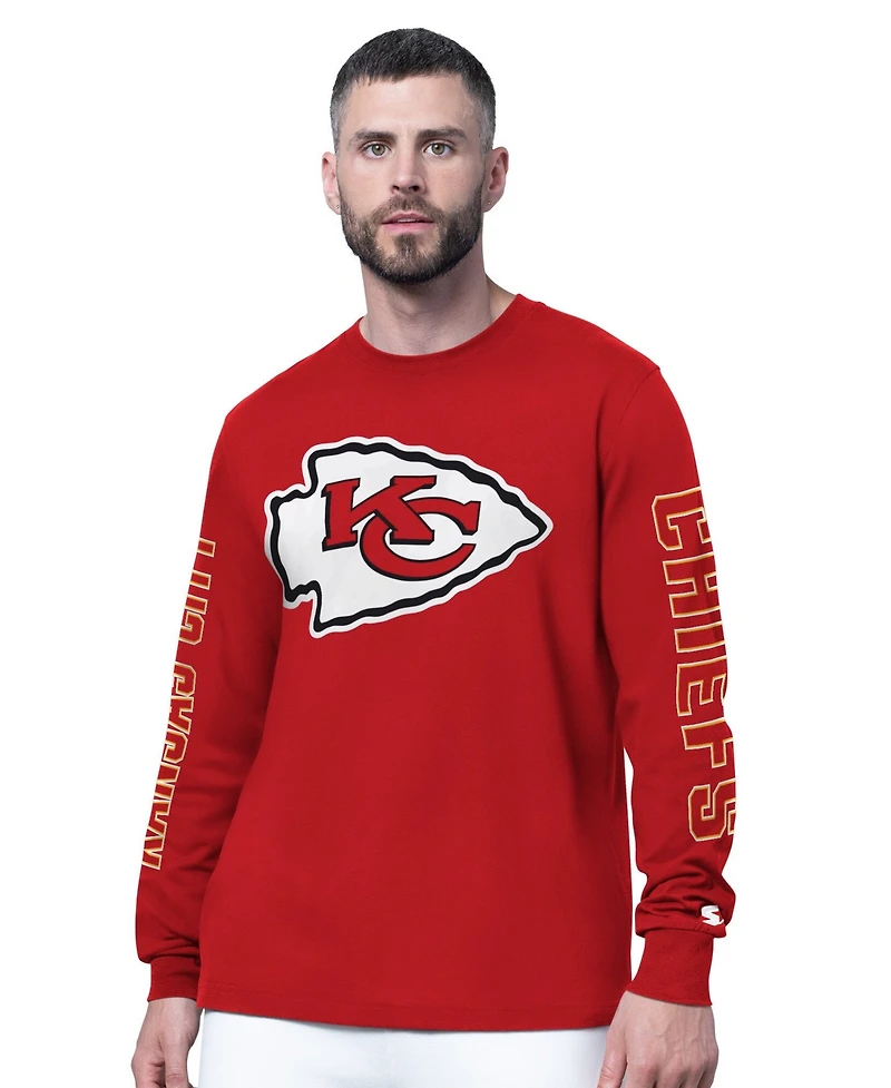 Starter Men's Red Kansas City Chiefs Clutch Hit Ii Long-Sleeve T-Shirt