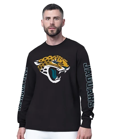 Starter Men's Black Jacksonville Jaguars Clutch Hit Ii Long-Sleeve T-Shirt