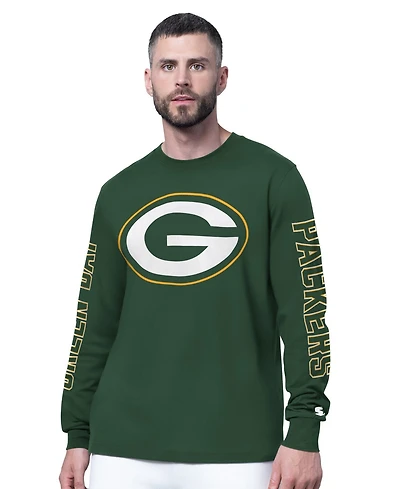 Starter Men's Green Bay Packers Clutch Hit Ii Long-Sleeve T-Shirt