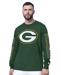 Starter Men's Green Bay Packers Clutch Hit Ii Long-Sleeve T-Shirt