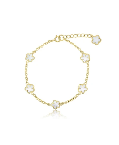 The Lovery Mother of Pearl Spring Flower Bracelet 14K Gold-Plated Sterling Silver