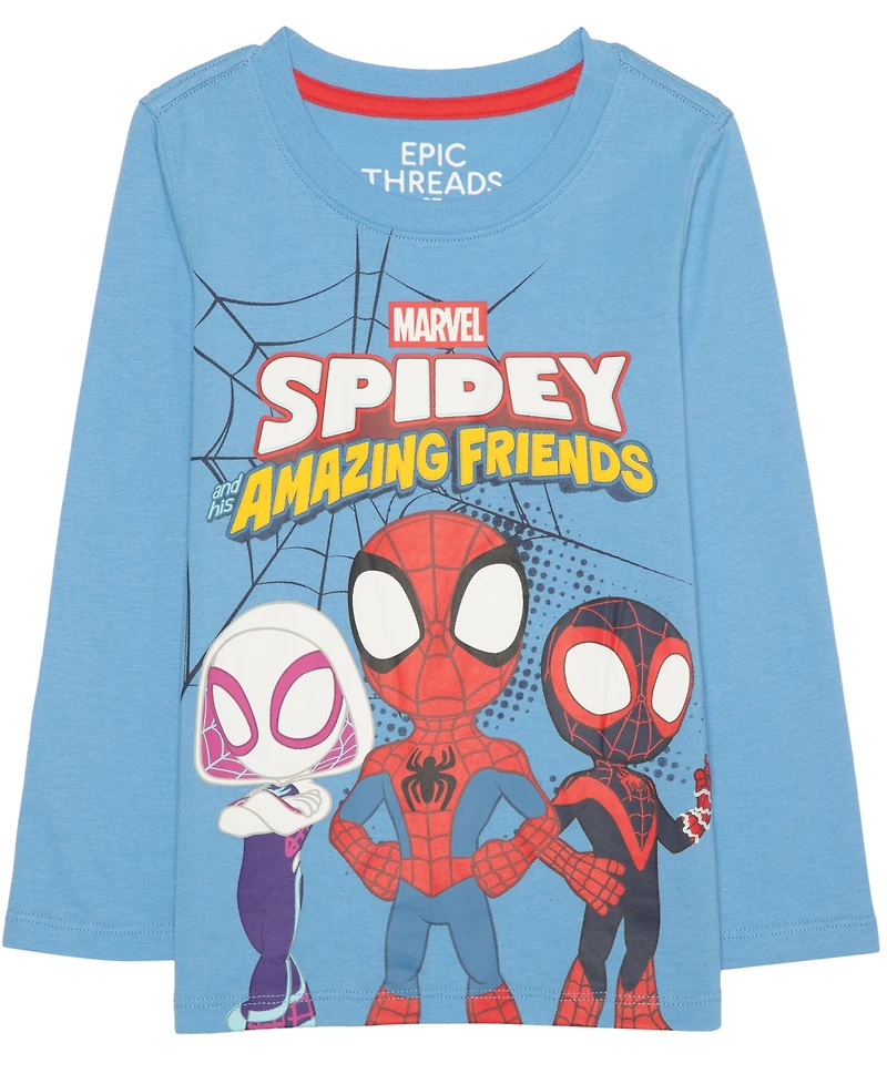 Epic Threads Toddler Boys' 12M-5T Spidey Amazing Friends Long-Sleeve Graphic T-Shirt