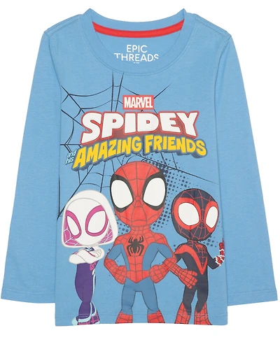 Epic Threads Toddler Boys' 12M-5T Spidey Amazing Friends Long-Sleeve Graphic T-Shirt