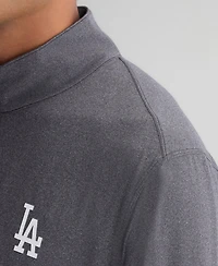 Fanatics Men's Charcoal Los Angeles Dodgers Clutch Quarter-Zip Pullover Sweatshirt