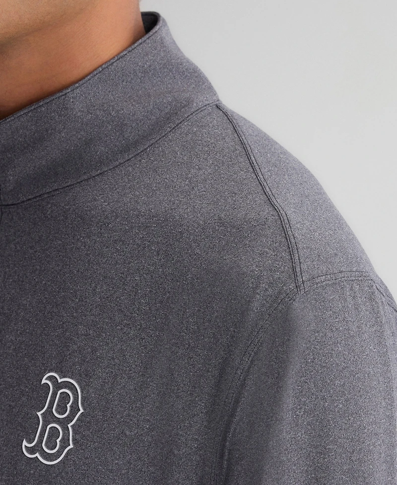 Fanatics Men's Charcoal Boston Red Sox Clutch Quarter-Zip Pullover Sweatshirt
