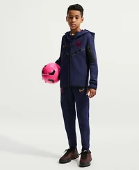 Nike Big Boys and Girls Navy Barcelona Tech Fleece Raglan Full-Zip Hoodie