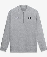 Nike Men's Gray Michigan Wolverines Par Raglan Tri-Blend Therma-fit Half-Zip Pullover Sweatshirt
