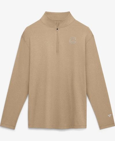 Fanatics Men's Khaki Chicago Cubs Clutch Quarter-Zip Pullover Sweatshirt