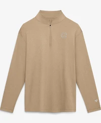 Fanatics Men's Khaki Chicago Cubs Clutch Quarter-Zip Pullover Sweatshirt