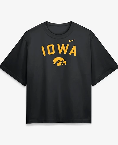 Nike Women's Black Iowa Hawkeyes Arch Logo Boxy T-Shirt