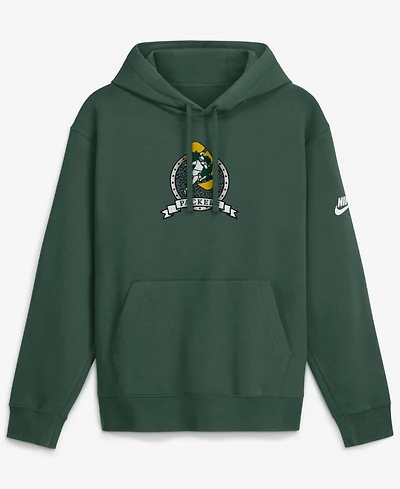Nike Men's Green Bay Packers Short Pass Rewind Club Fleece Hoodie