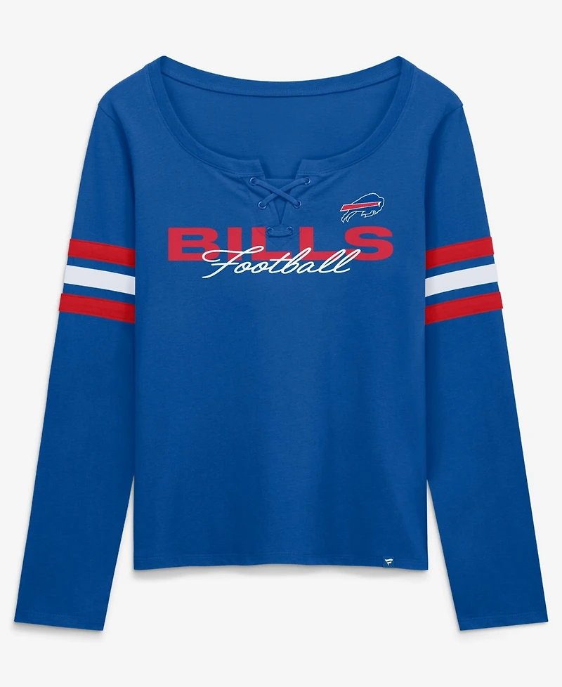 Fanatics Women's Royal Buffalo Bills Team First Coverage Scheme Lace-UpLong sleeves T-Shirt