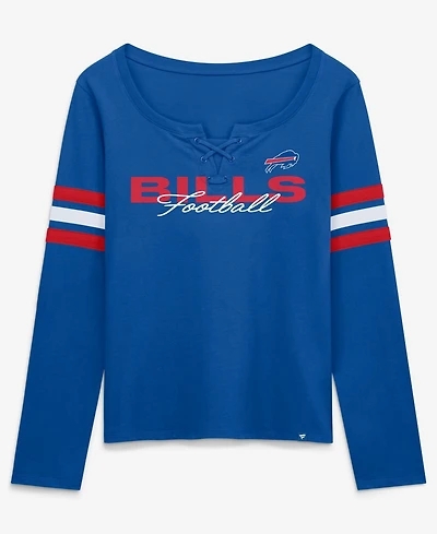 Fanatics Women's Royal Buffalo Bills Team First Coverage Scheme Lace-UpLong sleeves T-Shirt