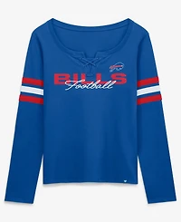 Fanatics Women's Royal Buffalo Bills Team First Coverage Scheme Lace-UpLong sleeves T-Shirt