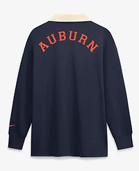 Nike Women's Navy Auburn Tigers Oversized Essential Dri-FITLong sleeves V-Neck Polo Shirt