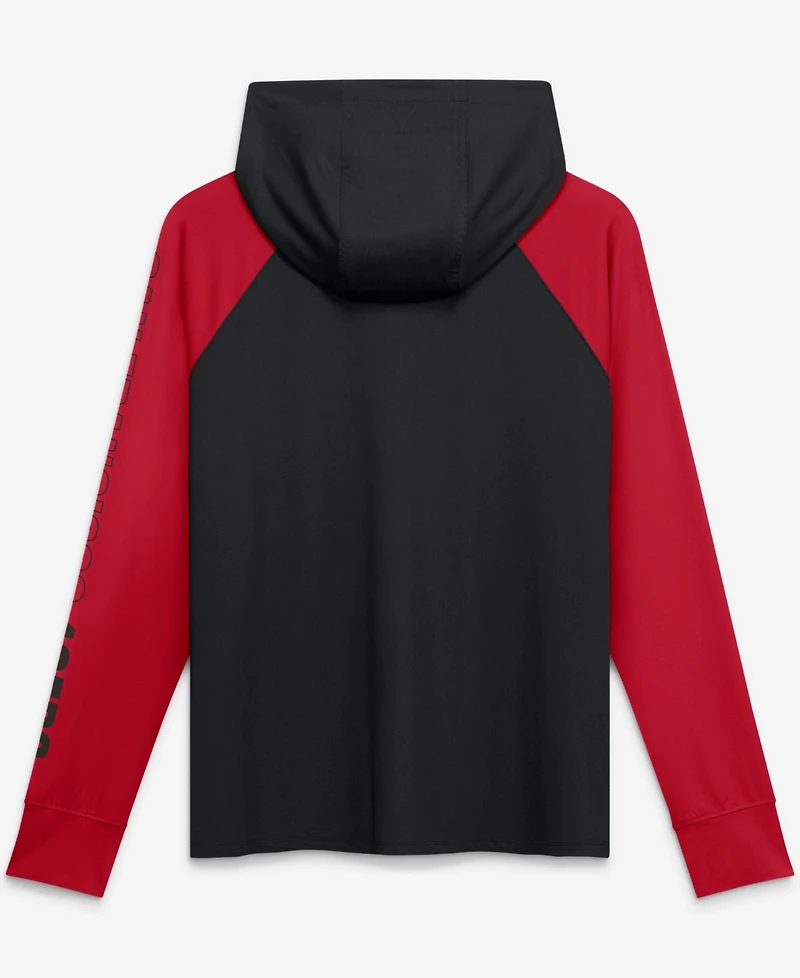 Fanatics Women's Black/Scarlet San Francisco 49ers Cornerback Blitz Raglan Full-Zip Hoodie