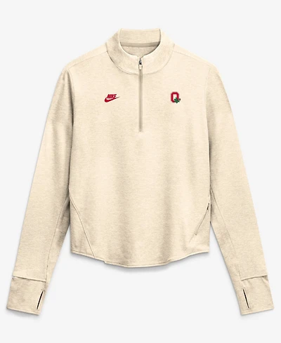 Nike Women's Natural Ohio State Buckeyes Legacy Swift Dri-fit Half-Zip Pullover Sweatshirt
