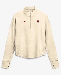 Nike Women's Natural Ohio State Buckeyes Legacy Swift Dri-fit Half-Zip Pullover Sweatshirt
