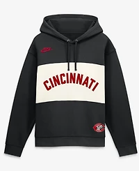 Nike Men's Black Cincinnati Reds 1975 Cooperstown Collection Legacy Color-Block Hoodie