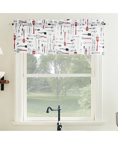 No. 918 Whisked Away Cotton Blend Semi-Sheer Rod Pocket Kitchen Curtain Valance