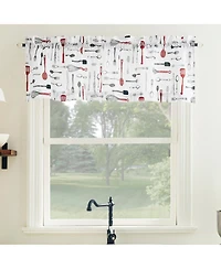 No. 918 Whisked Away Cotton Blend Semi-Sheer Rod Pocket Kitchen Curtain Valance