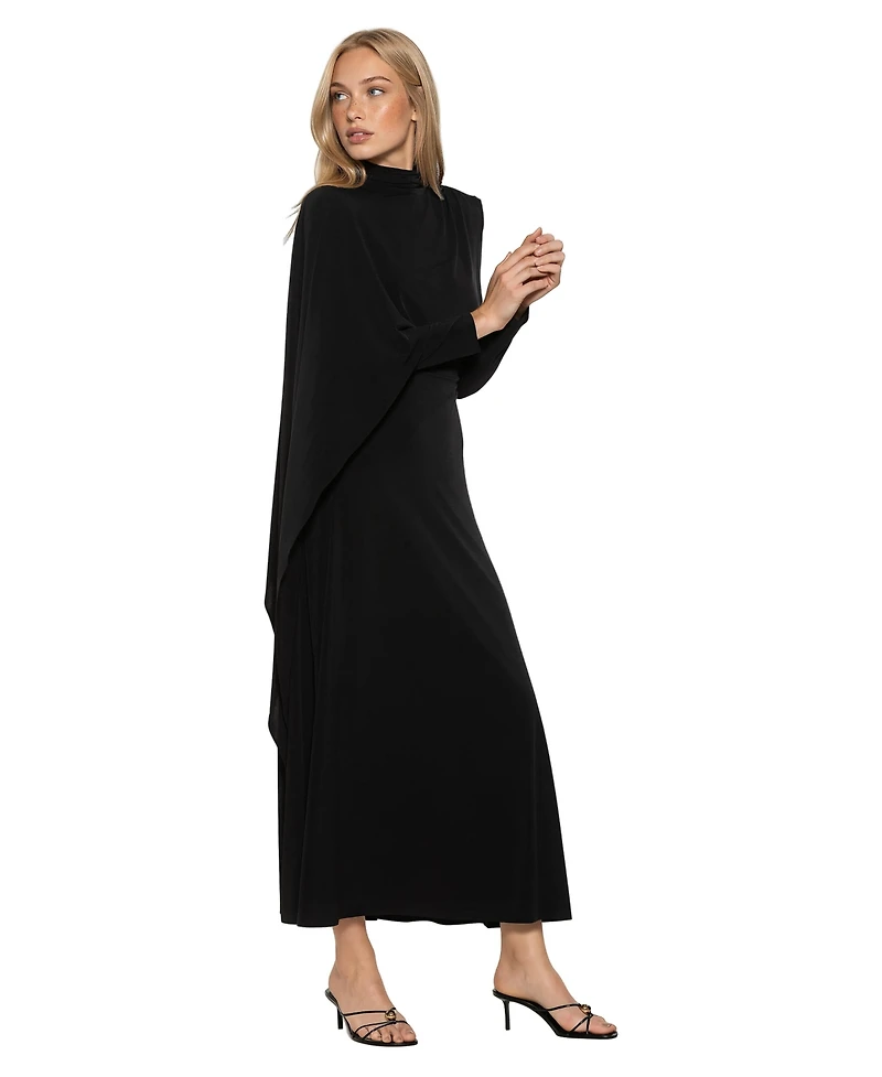 Alexia Admor Women's Aziel Mockneck Cape Maxi Dress