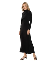 Alexia Admor Women's Aziel Mockneck Cape Maxi Dress