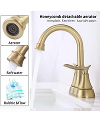 Phying 4 Inch Bathroom Faucet 2-Handle Vanity Sink Faucet with Pop-up Drain Assembly and Water Supply Hoses Modern Basin Mixer Tap for Bathroom