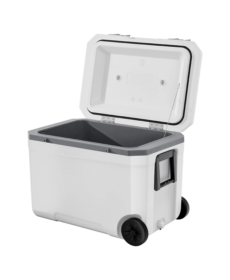 Sugift 45 Qt Wheeled Hard Cooler with 60 Hour Ice Retention and Side Pull Handle