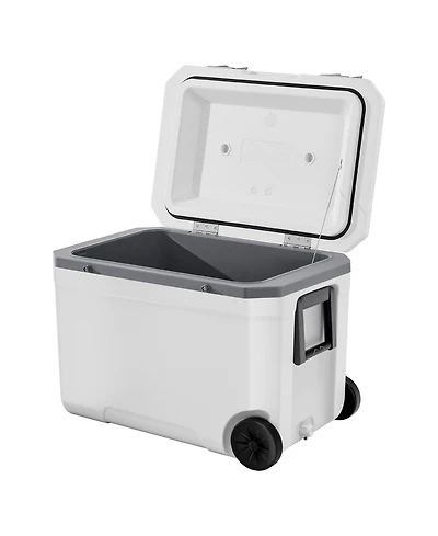 Sugift 45 Qt Wheeled Hard Cooler with 60 Hour Ice Retention and Side Pull Handle
